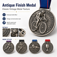 Médailles de récompense sportives personnalisées avec ruban, médailles en métal OEM pour les événements de course à pied et de marathon