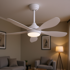 Ventilateur de plafond LED 42 pouces 5 pales Moteur DC Télécommande 6 vitesses avec lumière Blanc chaud Salon Design moderne - Product Image 2