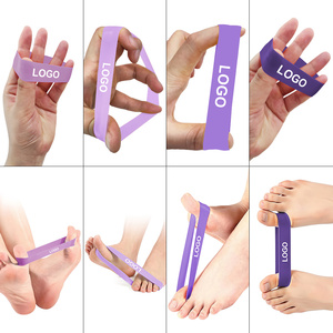 Juego de 5 bandas de resistencia de látex natural, bandas de ejercicio de resistencia ligera en color degradado morado para todas las edades, ecológicas - Product Image 6