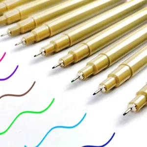 Khy-professional 12 couleurs Micro fin Liner peinture de croquis pour couleur enfant dessin Art marqueur Fineliner couleur Permanent ensemble de stylos