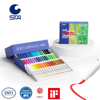 STA Acrylique Marqueurs Créatifs Stylo 48 Couleurs Direct Liquide Peinture Acrylique Marqueur Marqueurs À Base D'eau Ensemble Peinture De Roche, Céramique