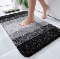 Tapis de salle de bain, tapis de bain en microfibre extra doux et absorbant, avec support en caoutchouc, séchage rapide, lavable en machine