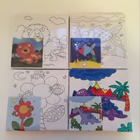 Peinture sur toile vierge Offre Spéciale pour enfants bricolage peinture par numéro enfants étudiants 8 pouces par 8 pouces avec cadre kit de peinture pop art