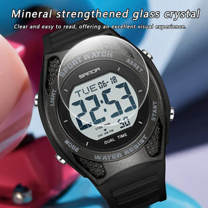 SANDA 2224 นาฬิกาดิจิตอลนักเรียนสไตล์มินิมอล นาฬิกาข้อมือกันน้ำ 50 เมตร พร้อมนาฬิกาจับเวลา จอแสดงผลเรืองแสง นาฬิกาปลุก และเวลาแบบคู่ - Product Image 4