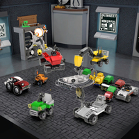 Assemblage éducatif 4 styles en 1 blocs de construction modèle de construction jouets dans un conteneur avec plaque de base pour enfants en plastique ABS