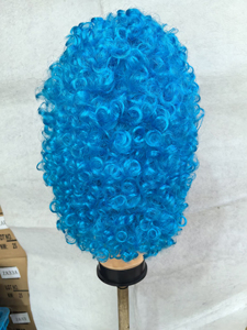 Peluca Rizada Azul Estilo Colmena de Abejas al por Mayor, Peluca de Disfraz con Temática de Dibujos Animados de los Simpson con Collar <span class=keywords><strong>Rojo</strong></span> - Product Image 3
