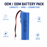 Batterie au lithium polymère MinYu 18650 2000mAh 3.7v, capacité 1s1p, pour instrument de beauté, haut-parleur intelligent, batterie en pack souple