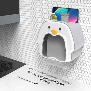 Creative Simple Style Waterproof Plastic <b>Tissue</b> Holder Toilet <b>Paper</b> Box with Punching Rack Storage Drawer for Toilet <b>Paper</b> - Product Image 4