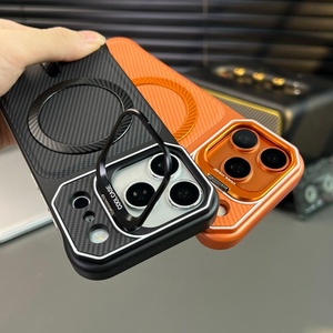 เคสโทรศัพท์แม่เหล็กเนื้อคาร์บอนไฟเบอร์สุดหรูสำหรับ iPhone 18 16 17 Pro Max พร้อมกรอบปิดเลนส์แบบซ่อน ป้องกันรอบด้านไร้ขอบ - Product Image 5