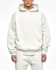 Sport Fitted Men Plain 100% Cotton Sweatsuits Fleece Chándal Logotipo personalizado Sudadera con capucha y Joggers Set - Product Image 4