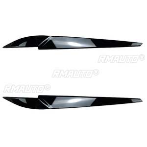 Pour BMW X5 F15 X6 F16 2014-2018, cache-phare avant, garniture en fibre de carbone noire brillante, autocollant - Product Image 4