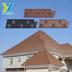 건축 자재 알루미늄 강판 지붕 널 블랙 화이트 아연 도금 루핑 돌 코팅 금속 지붕 타일 필리핀
