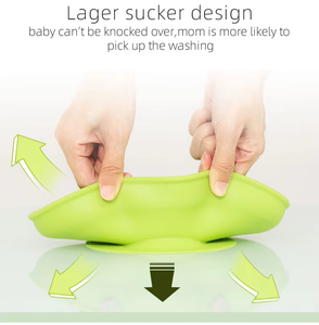 Assiette divisée en <span class=keywords><strong>silicone</strong></span> de haute qualité sans BPA, forme personnalisée, avec ventouse pour tout-petit, ensemble de vaisselle pour l'alimentation - Product Image 3