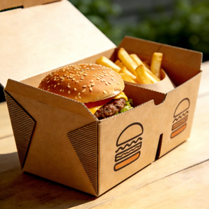 Emballages écologiques pour la livraison de restauration rapide, hamburgers, frites, cartons ondulés gaufrés, personnalisation en gros - Product Image 2