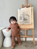 Prêt à expédier, ensemble de pulls en tricot pour enfants neutres, 100% coton, pour garçons et filles, vêtements pour bébés