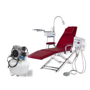 ชุดอุปกรณ์ทันตกรรมพกพาแบบพับได้พร้อมเครื่องอัดอากาศไฟฟ้า คุณภาพดีที่สุด ผลิตจากพลาสติกและโลหะ - Product Image 1