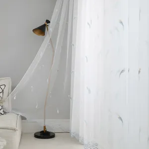 热卖100% 涤纶280厘米素色薄纱窗帘面料客厅卧室可爱