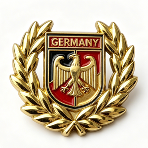 Germany Eagle Emblem <b>Badge</b> Gold Plated Zinc Alloy Hard Enamel Souvenir Patriotic Rectangle Shape - Product Image 2
