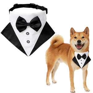 Esmoquin Formal para perros, <span class=keywords><strong>Collar</strong></span> de Bandana para mascotas de boda con pajarita, pajarita ajustable para mascotas, <span class=keywords><strong>Collar</strong></span> de Navidad, Bandana para perros grandes - Product Image 5