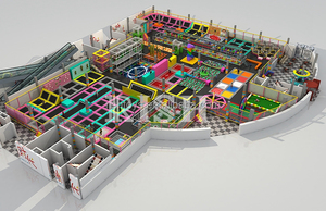 Parc <span class=keywords><strong>de</strong></span> <span class=keywords><strong>trampoline</strong></span> d'amusement personnalisé avec structure modulaire, parc <span class=keywords><strong>de</strong></span> jeux intérieur avec Ninja Warrior - Product Image 2