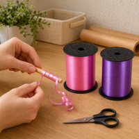 Ensemble de rubans en plastique brillant multicolores pour emballer des cadeaux, des bouquets de ballons, la décoration de fêtes, vente en gros