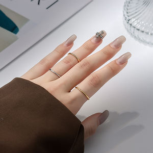 Оптовая продажа много 925 стерлингового серебра кольцо минималистский простой несколько размеров кольцо на палец - Product Image 5