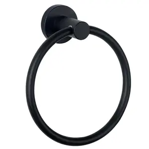 Anello asciugamano nero in acciaio inox nordico rotondo gancio per asciugamani casa bagno anello vendita calda bagno ciondolo