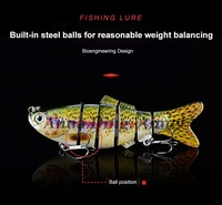 Leurres de pêche multi-articulés en plastique, leurres artificiels réalistes pour la pêche au bar, leurres durs pour la pêche