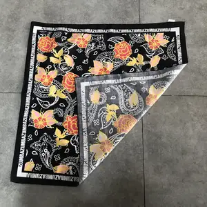 Đầy Đủ Màu Sắc Tùy Chỉnh Màn Hình Thiết Kế Thực Vật In Ấn Bông Vuông Bandana