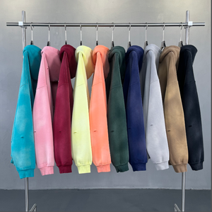 Sudadera con Capucha de Alta Calidad, Personalizada, Extra Grande, 360gsm, Felpa, Lavada con Ácido, Estilo Vintage, Desgastada, Unisex, para Hombre y Mujer - Product Image 1