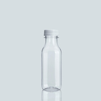 Bouteilles carrées jetables en plastique PET de 10 oz pour boissons froides, jus, lait, avec bouchon à vis