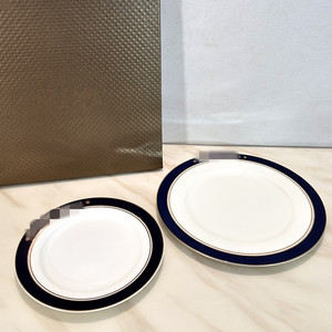 High-<b>End</b> 10 Inch Ceramic Steak Plate Set Blue Gold Edged Western Food Plate Sustainable <b>Table</b> Arrangement for Hotels Restaurants - Product Image 3
