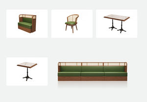 Juego de Muebles de Cuero McDonald's, Minimalistas y de Lujo, con Mesa, Sillas y Bancos de Mármol para Restaurante, Hotel, Cafetería, Dormitorio - Product Image 6