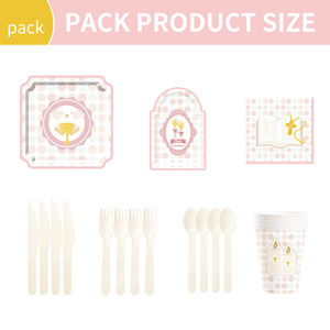 ชุดอุปกรณ์ตกแต่งงานเลี้ยงเปิดเผยเพศลูกน้อย DAMAI จานกระดาษ ผ้าเช็ดปากแบบใช้แล้วทิ้ง ของตกแต่งโต๊ะสำหรับงานเลี้ยงฉลองทารก สำหรับ 8 ท่าน - Product Image 6