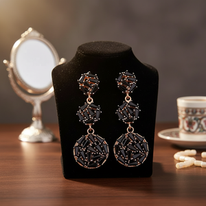 ต่างหูกลมกลมเหลี่ยมเหลี่ยมขายส่งเครื่องประดับเงินแท้925 Handcrafted - Product Image 3