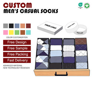 Chaussettes de Luxe pour Homme d'Affaires Personnalisées en Coton Tricoté Cadeau d'Entreprise Uniforme d'Hiver Rayées Sportives Antidérapantes - Product Image 2