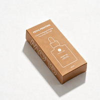 Boîtes d'emballage en papier, boîte pliante à rabat droit en papier kraft, impression graphique blanche pour emballage cosmétique, option de forme personnalisée
