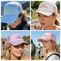 Casquette de baseball trucker à visière incurvée réglable, 6 panneaux, broderie 3D en relief, logo personnalisé, dos en maille, pour le sport et le golf