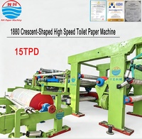 Ligne de production automatique de papier toilette et de papier sanitaire type 1880, 500 m/min, 13-30 g/m², moteur Schneider PLC, capacité de 15 tonnes/jour