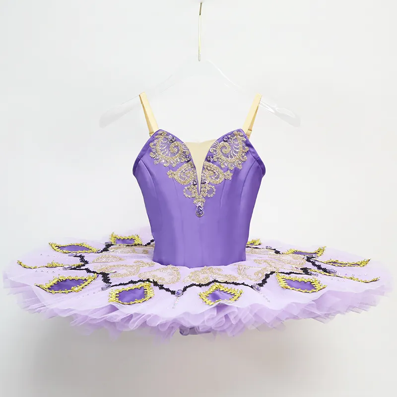 T0434 독특한 디자인 도매 파라오의 딸 댄스 의상 보라색 전문 발레 투투
