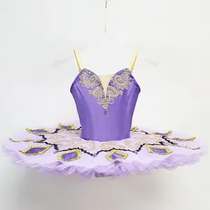 T0434独特设计批发法老的女儿舞蹈服装紫色专业芭蕾舞短裙