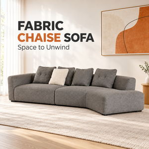 VB Wholesale Grey Fabric L Shaped Sectional <b>Sofa</b> with Chaise Tufted Back Cushions Solid <b>Wood</b> <b>Frame</b> and High Density Foam - Product Image 5