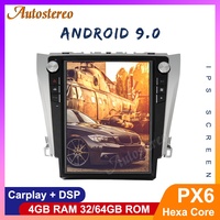 Autoradio Android 9, 4 go/128 go, Navigation GPS, lecteur multimédia stéréo, unité centrale, stéréo, pour voiture Toyota Camry Aurion (2012 à 2016), Style Tesla