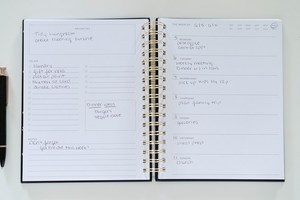 2025 Tapa dura sin fecha Happy Planner Cover negro planificador semanal cuaderno oro espiral planificador pegatinas para hacer lista regalo y bolígrafo - Product Image 3