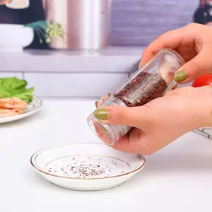 Nhà bếp đồ dùng gốm lõi muối và hạt tiêu Máy xay với lọ thủy tinh gốm lõi hạt tiêu và muối Máy xay nhà máy