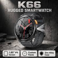 Montre connectée K66 prête à être expédiée, vente en gros d'usine, grand écran de 1,85 pouces, batterie de 730 mAh, lampe torche LED, montre connectée sport