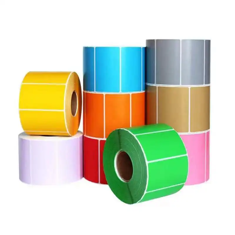 Fornitori di prodotti in fabbrica etichette termiche rotolo di carta adesivo etichette di spedizione etichetta a trasferimento termico, adesivo adesivo bianco accetta