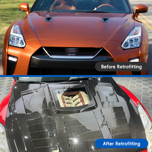 Capot moteur transparent noir en fibre de carbone pour <span class=keywords><strong>Nissan</strong></span> <span class=keywords><strong>GT</strong></span>-<span class=keywords><strong>R</strong></span> 2009-2015, installation par vis, état neuf, garantie 1 an - Product Image 3