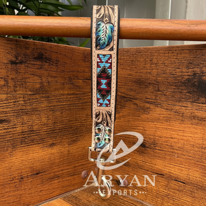 Nouveau luxe en cuir véritable sans enchevêtrement poignée rembourrée plomb de circulation rétractable usiné à la main perlé chien laisses avec crochet anti-dérapant - Product Image 1