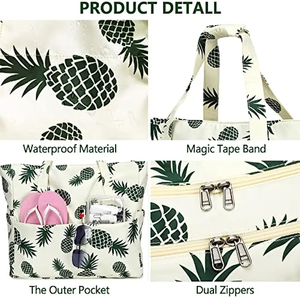 Bolsa personalizada impermeable a prueba de arena para mujer, bolso de lona con logotipo impreso, bolsa de piscina con cremallera, bolsa de playa de viaje para gimnasio y comestibles con mojado <span class=keywords><strong>Po</strong></span> - Product Image 2